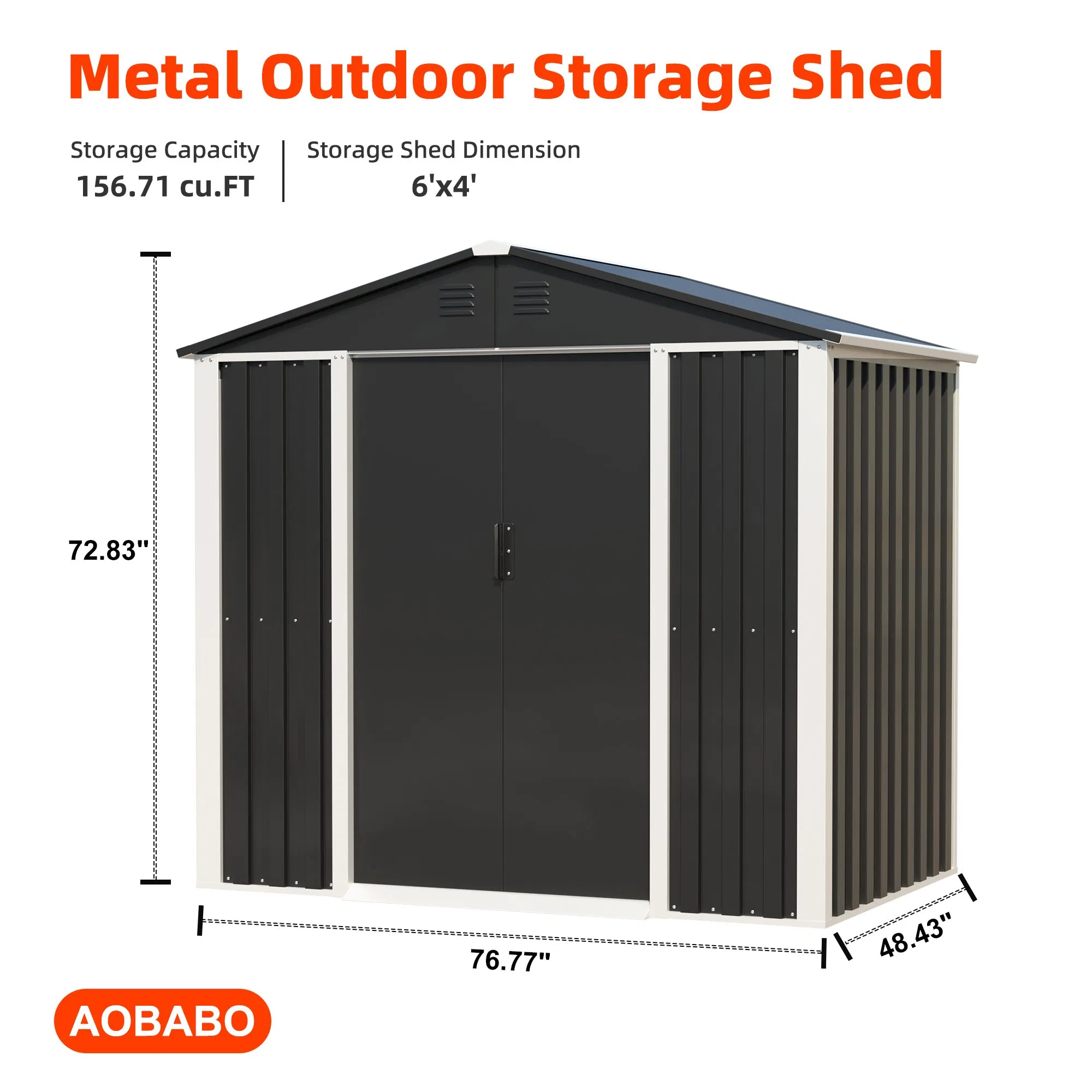Storage Shed Garden Waterproof Insulation Metal Single Door Storage Room