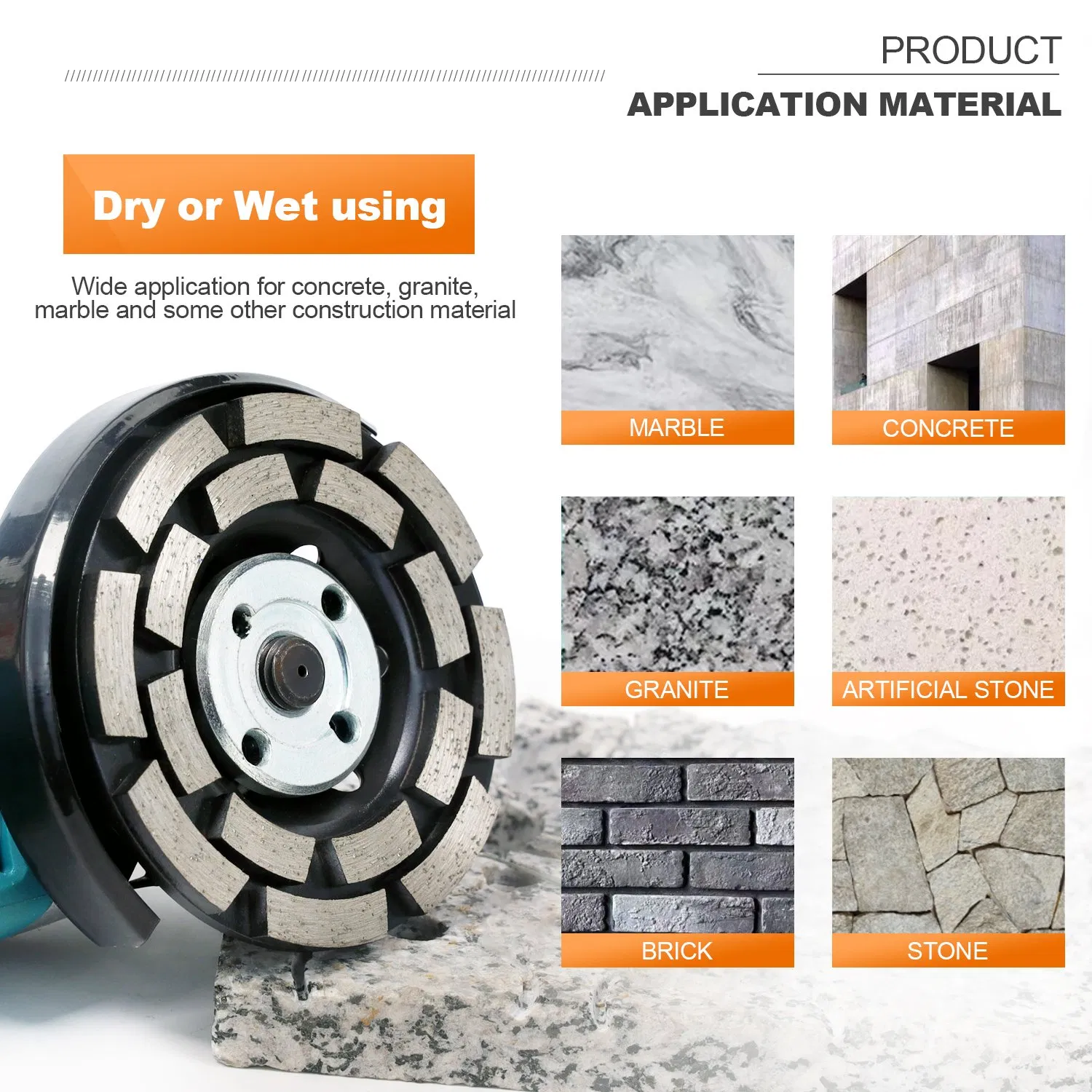 Aluminum Based Diamond Grinding Cup Wheel Abrasive Grinding Disc Granite Marble Stone