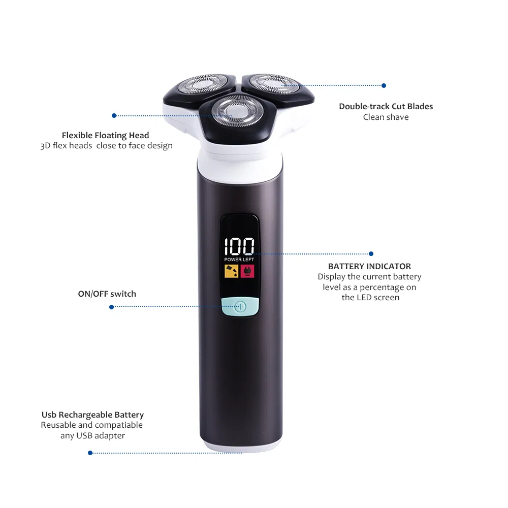 USB Rechargeable Electric Shaver for Men 4D Floating Cutter Head Beard Trimmer New Reciprocating Foil Shaver