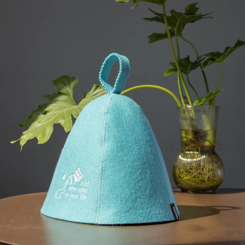 Wholesale Wool Color Custom Embroidery Thick Felt Sauna Hat