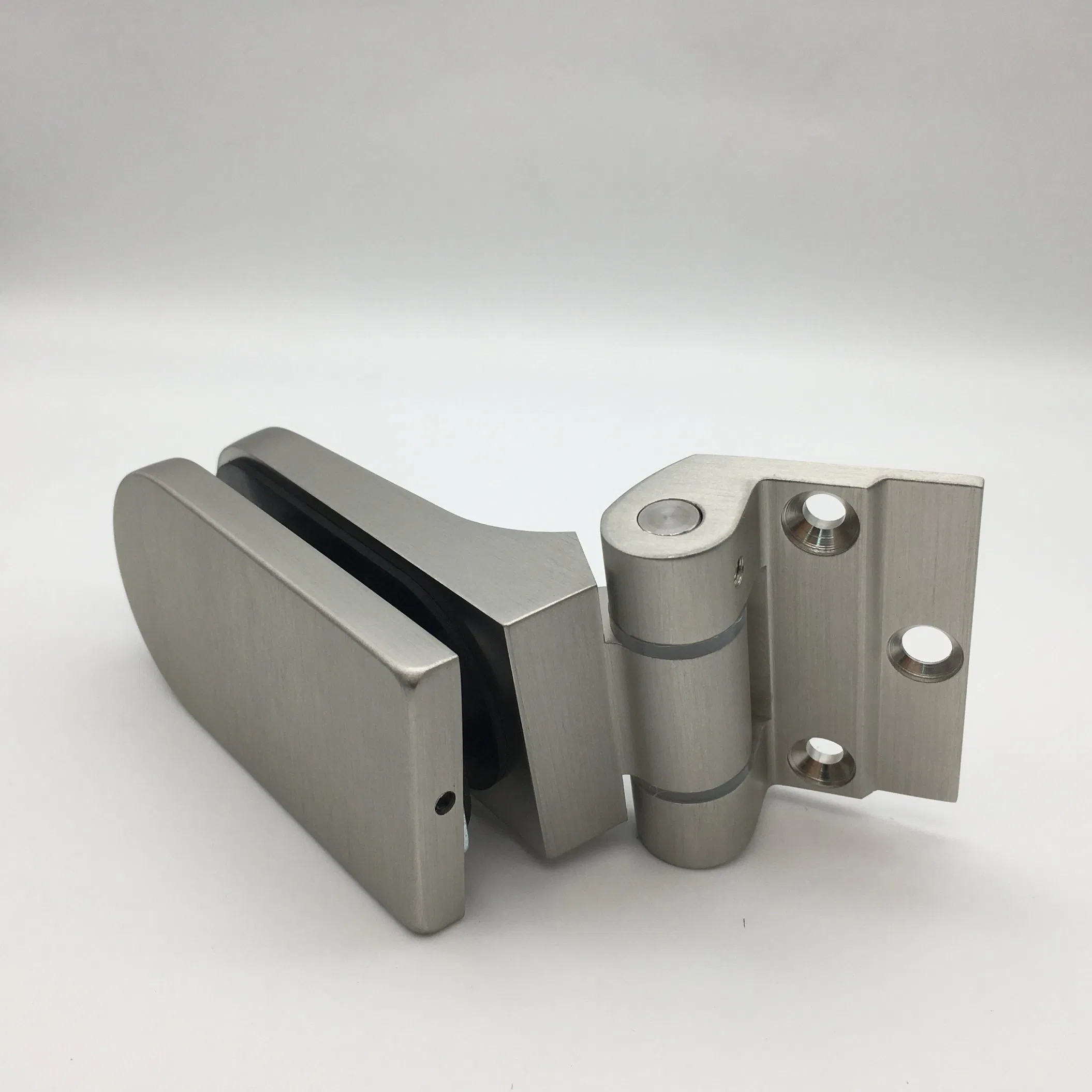 Matt Satin Aluminun Material Frameless Glass Door Hinge for Commercial Office