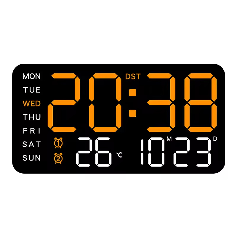 Modern Design Cross-Border Digital Wall Clock New Creative Large Screen Display for Living Room Multifunctional Atmosphere Light