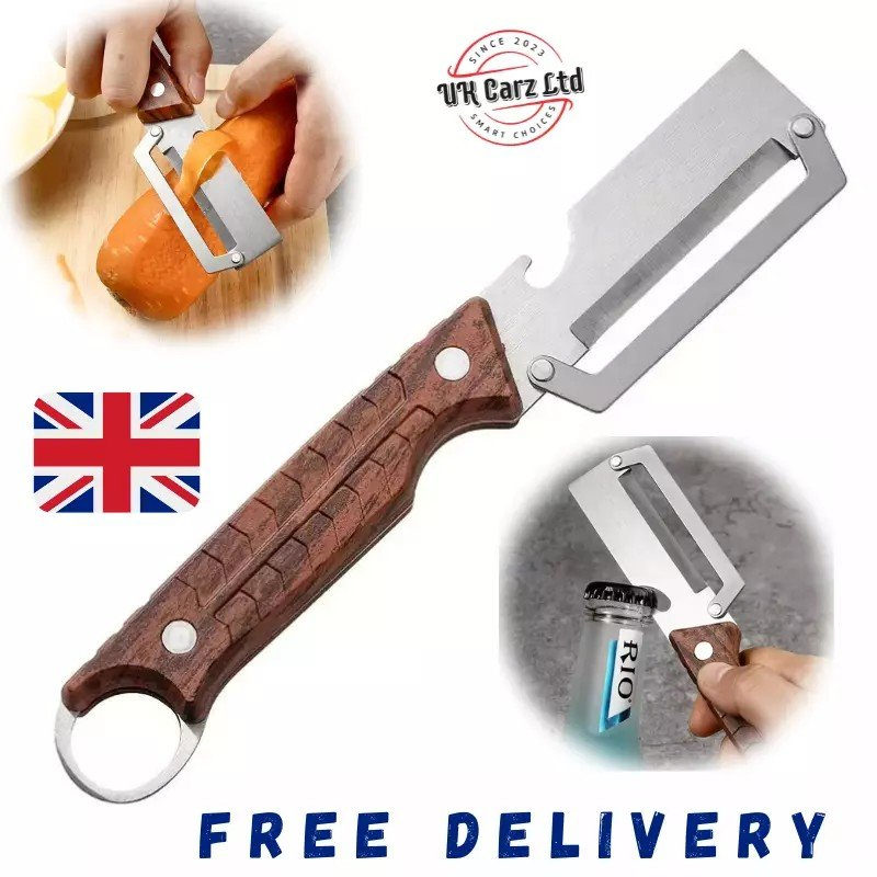 Stainless Steel Kitchen Peeler & Bottle Opener 2-in-1 Vegetable Slicer for Home