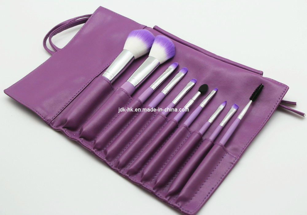 Jdk Purple Color 10PCS Makeup Brush with Pouch