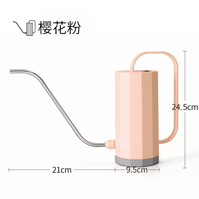 1200ml Flowers Watering Can Stainless Steel Curved Mouth Flower Spray Pot Household Removable Nozzle Portable Bonsai Garden Tool