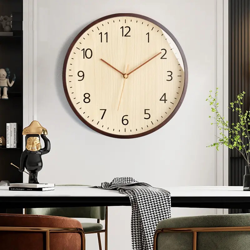 Easy Natural Eco-Friendly Delightful Luxury Wooden Wall Clocks Custom Logo