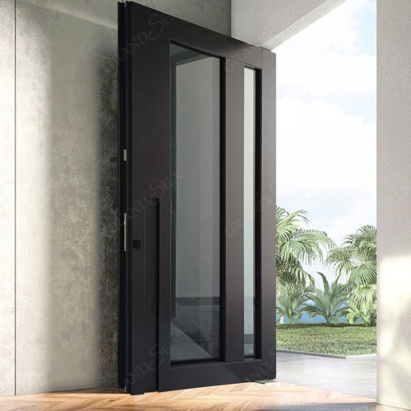 Wholesale Price Exterior Main Entrance Security Stainless Steel Front Tempered Glass Modern Pivot Doors