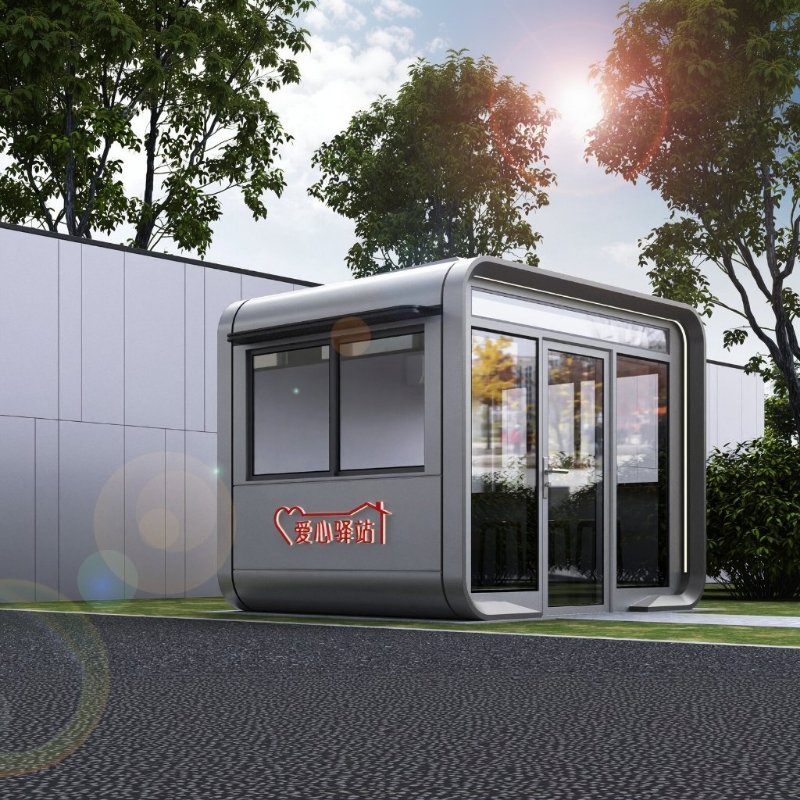 Prefabricated Street Bubble Tea Ice Cream Bar Mobile Container Shops Public Service Kiosk
