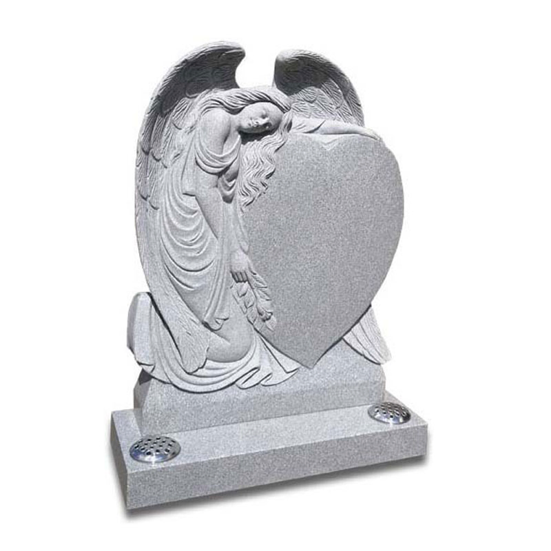 Cemetery Memorial Monument Black Granite Angel Baby Headstones Baby with Heart Shape Stone Headstone