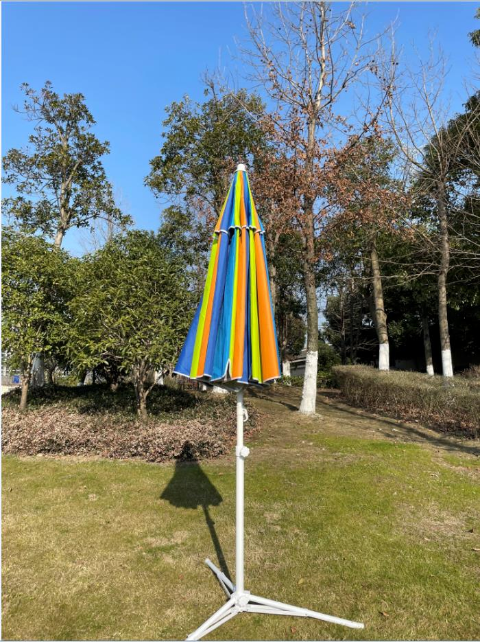 2.5m Windproof Rainbow Sun Beach Umbrella for Outdoor