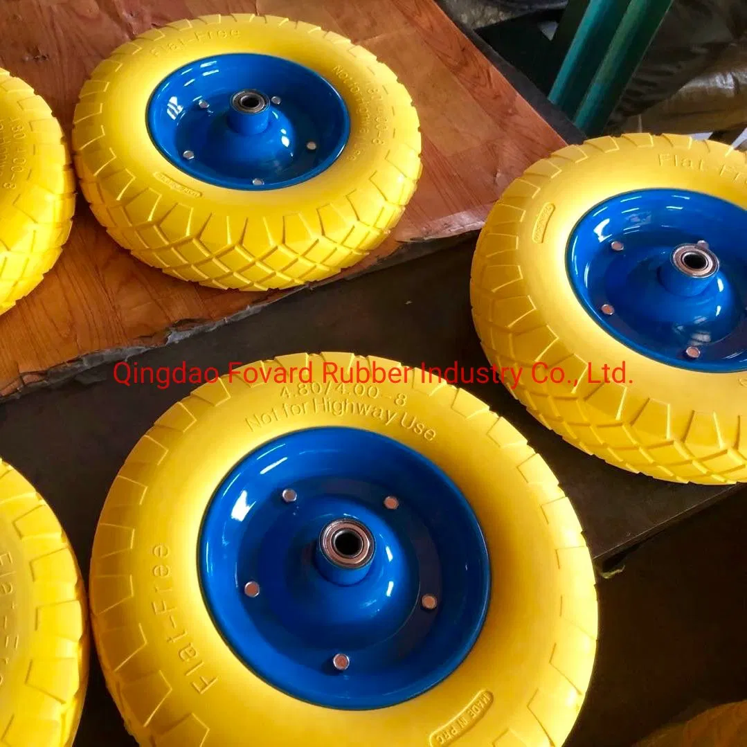High Quality 4.00-8 PU Solid Foam Wheelbarrow Wheel