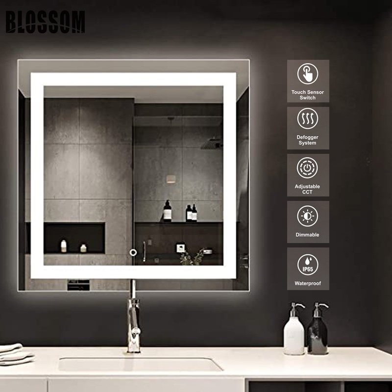 Oval Shape Bath Vanity LED Light Makeup Mirror with Touch Sensor
