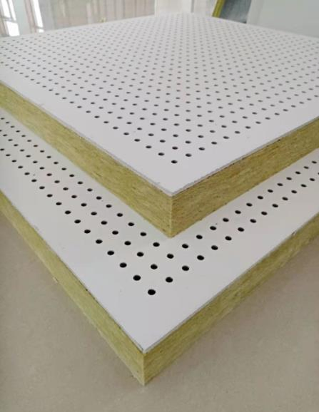 Surface Finished Fiberglass Decorative Acoustic Fiber Glass Wool Heat Insulation Ceiling Tile