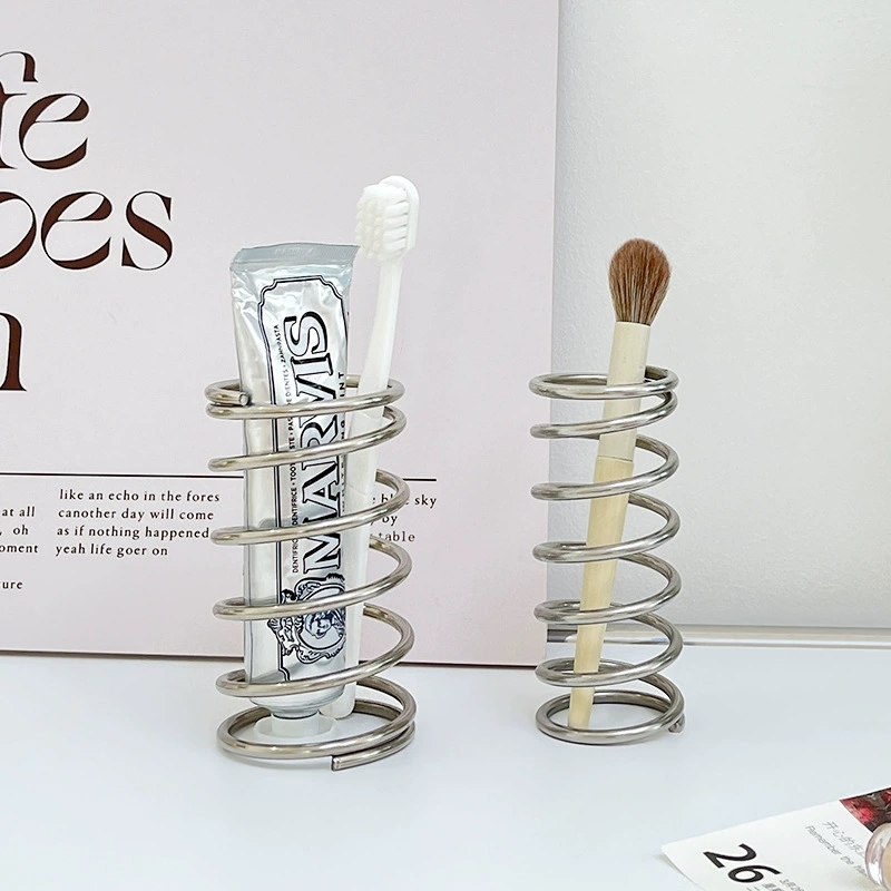 Spiral Pen Pot Metal Pencil Holder Toothbrush Holder Cup Wbb29966