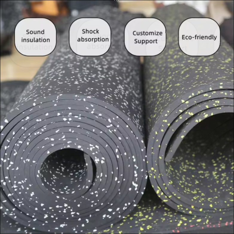Hot Selling Noise Insulating Rubber Floor Roll Gym Rubber Flooring Mat
