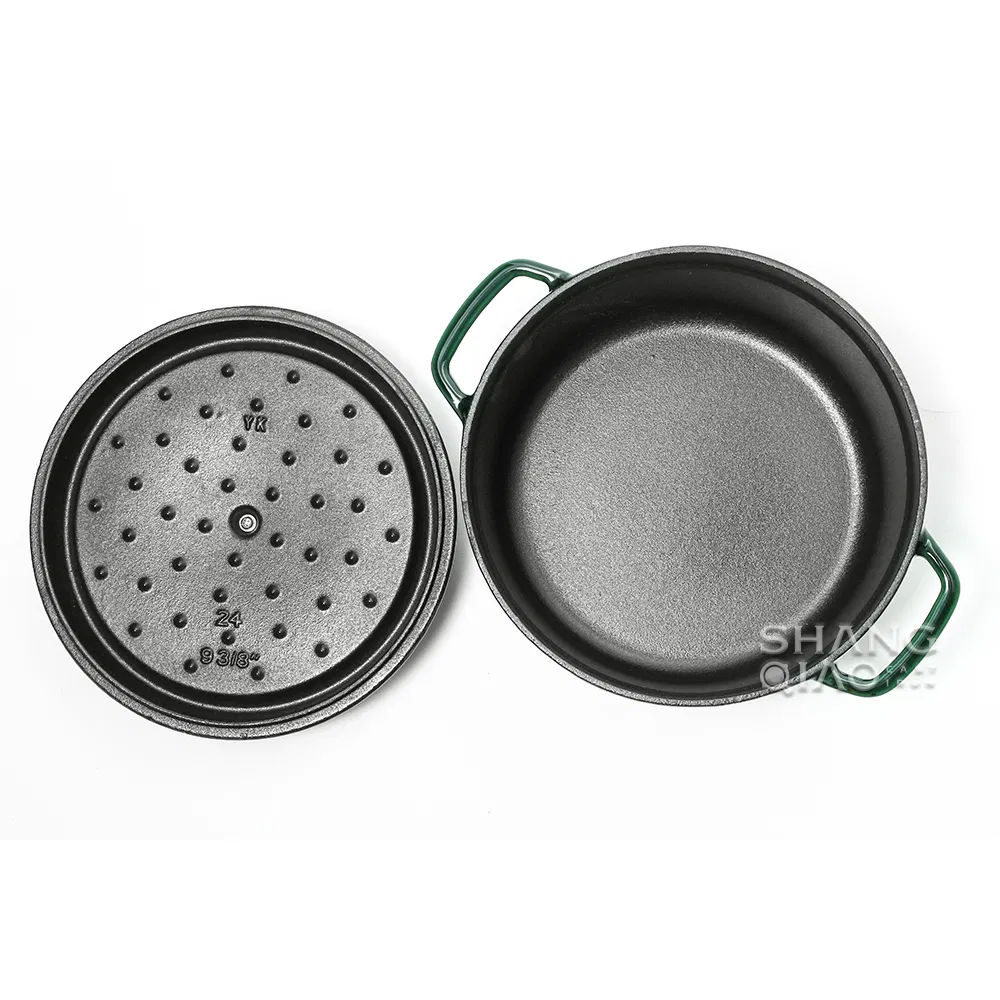 Чугунная эмалированная кастрюля-духовка с логотипом