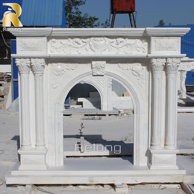 Wholesale Stone Carving Marble Fireplace Mantel for House Decoration