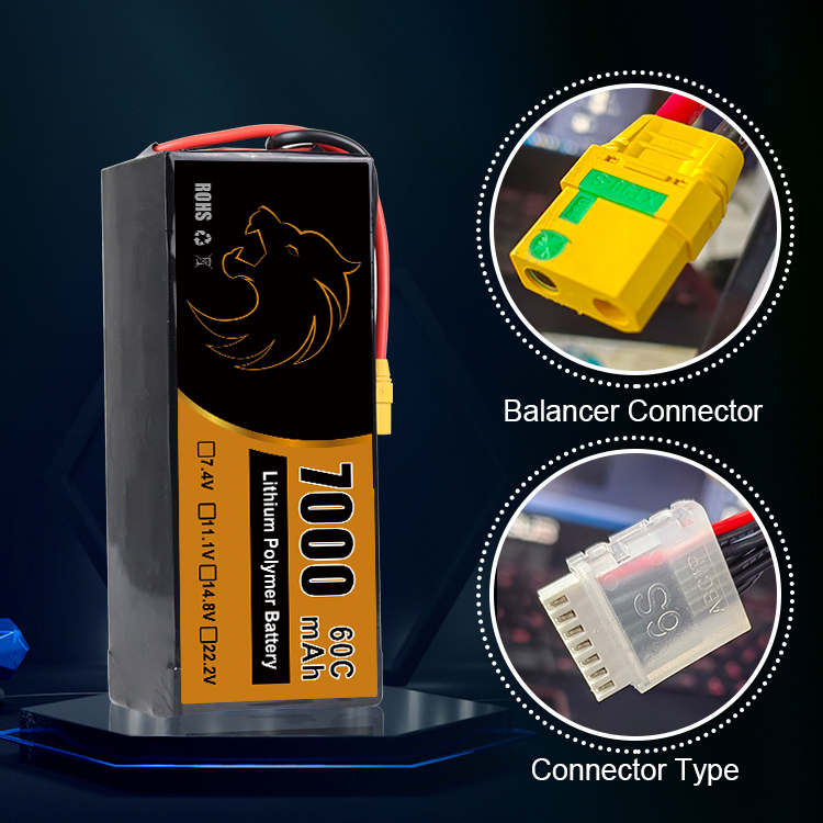 Аккумулятор Lipo LP7000 22.2V 7000mAh для дронов и катеров