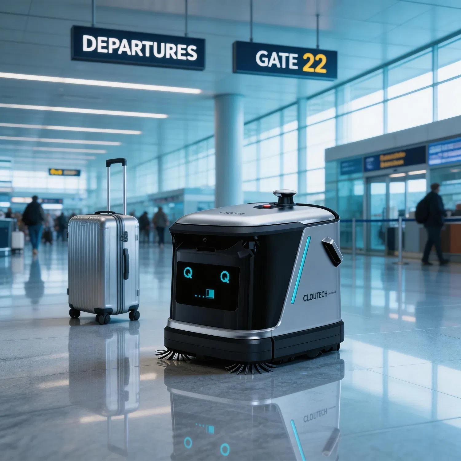 Commercial Lithium Iron Phosphate Battery Powered Robotic Scrubber Remote Monitoring Cleaning Robot