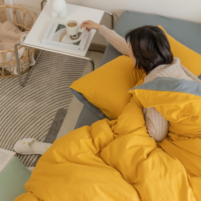 Original Cotton Brushed Luxury Bedding Light Cotton Comforterable Bedding Set