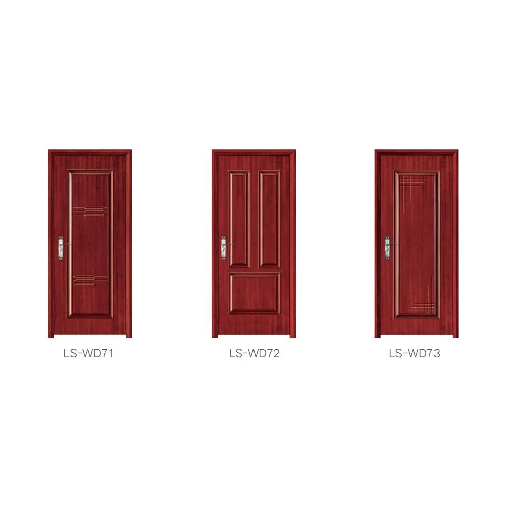 Primed Solid Wood Interior Doors Single Composite MDF HDF Designs Wood PVC Solid Core