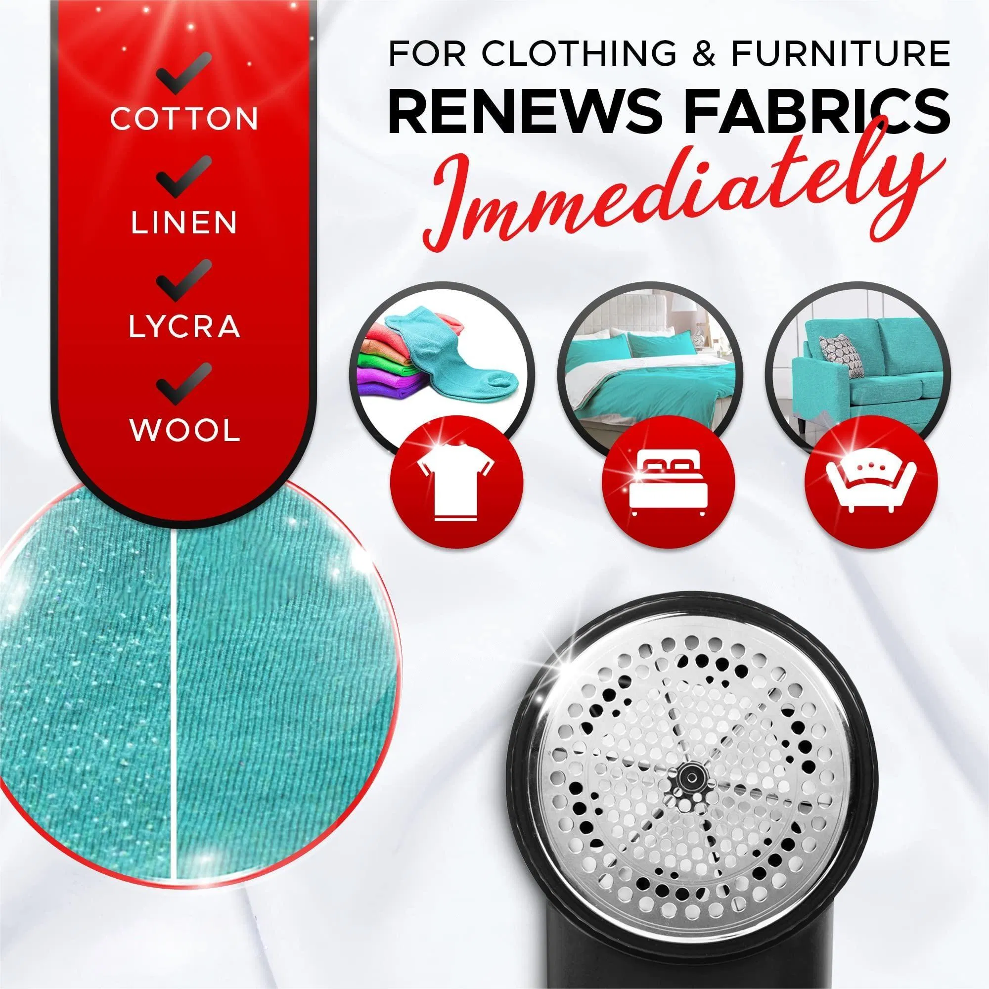 3-Speeds 6-Leaf-Blade LED-Display USB-Charging Professional Rechargeable Fuzz Bobbles Fabric Shaver Lint Remover