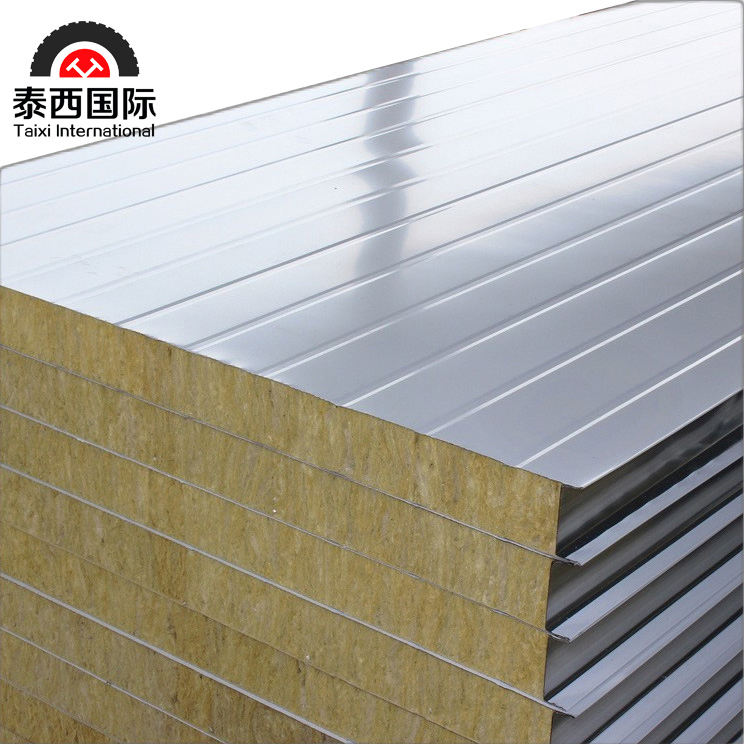 Fireproof Color Steel Composite Wall Board Rock Wool Sandwich Panel for Roof
