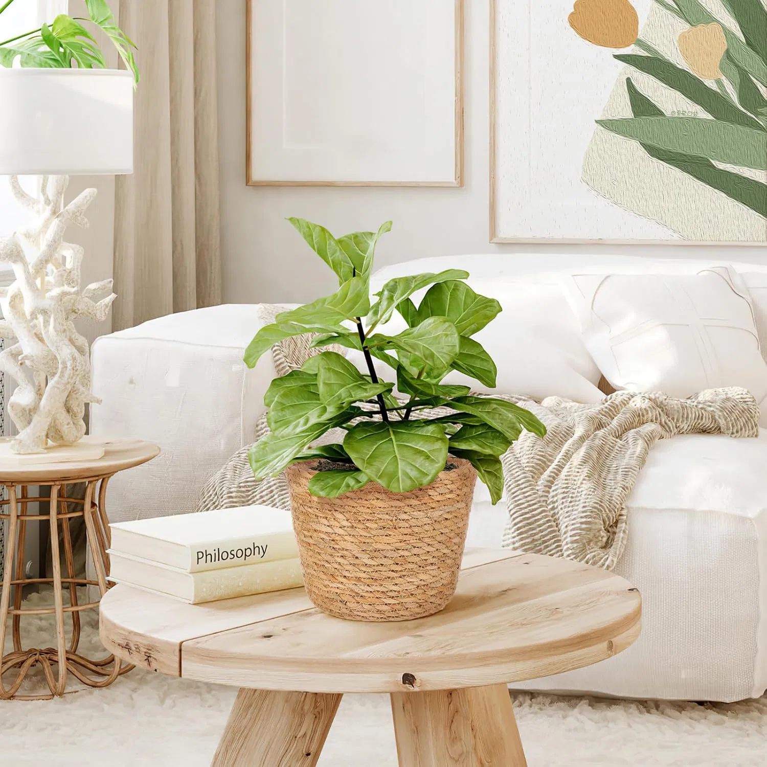 Customized Handmade Woven Seagrass Planters Storage Basket Flower Pot Basket Plant Basket for Indoor Outdoor Plants
