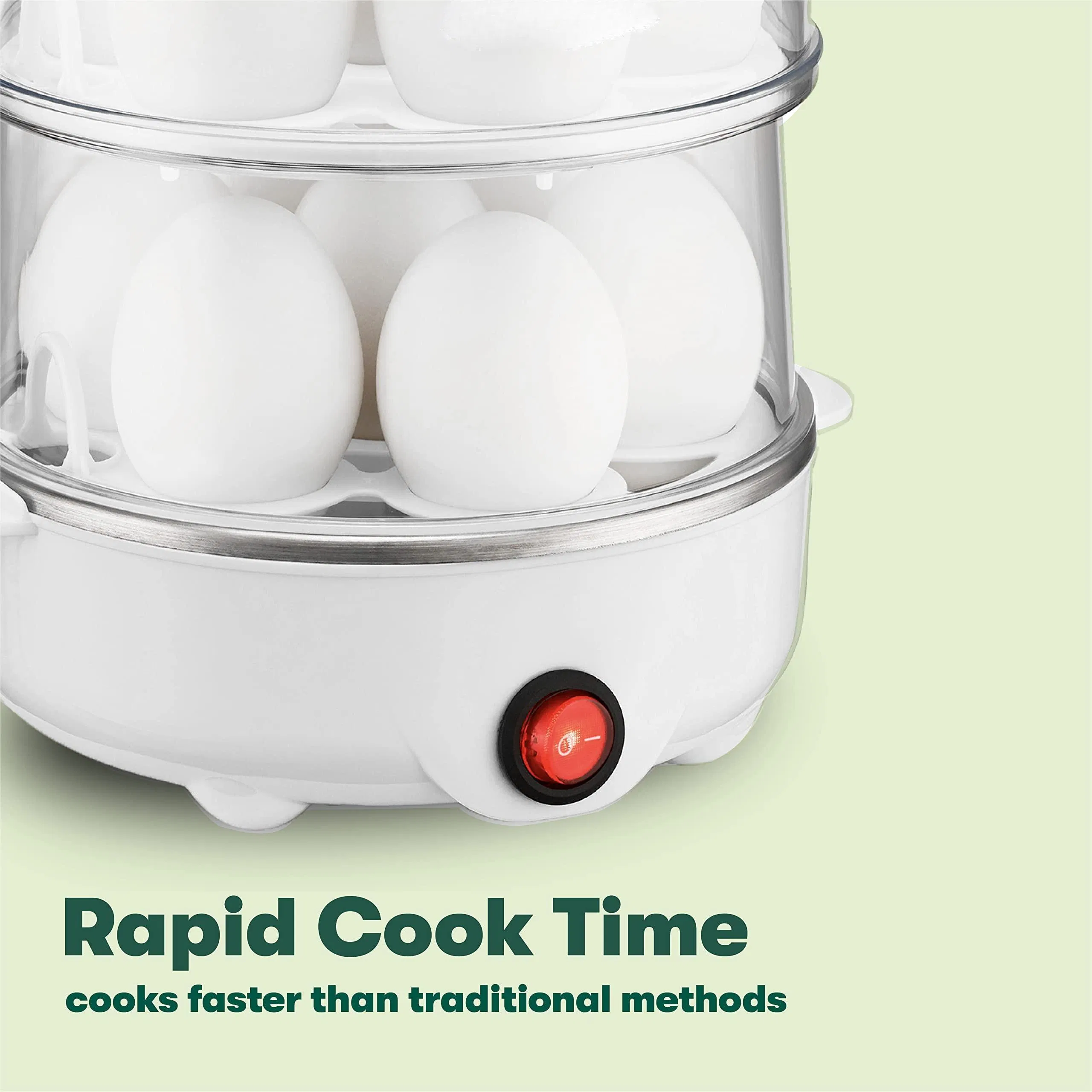 Double Stack Auto Shut off Rapid Electric Egg Cooker Poacher Boiler