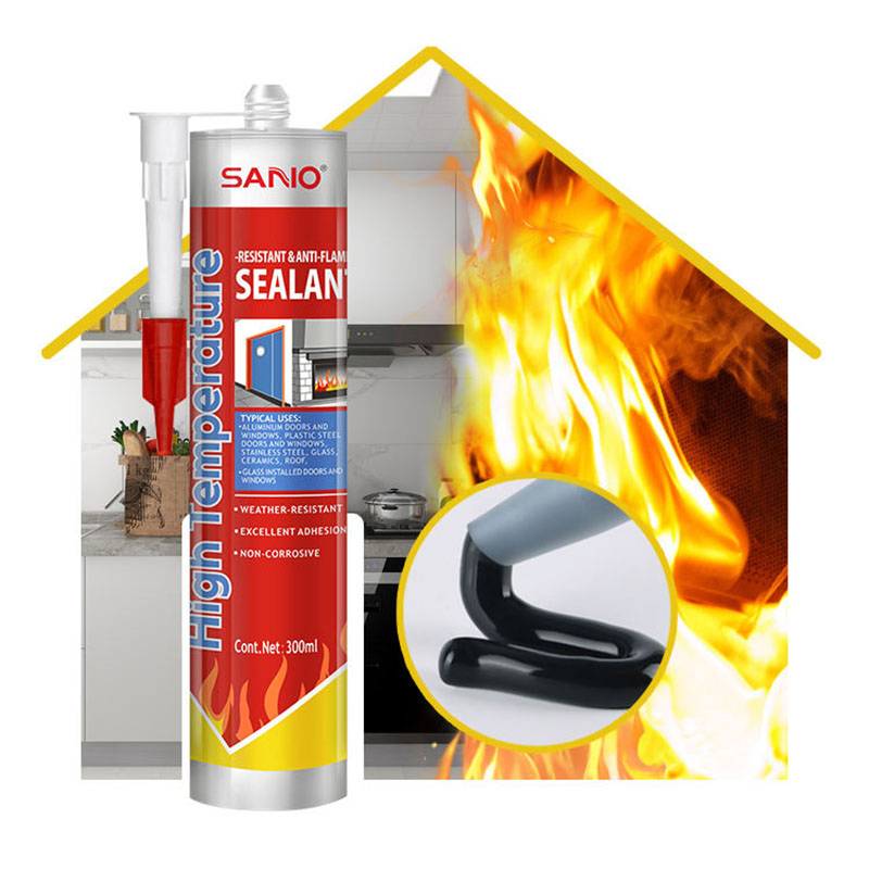 Sanvo High-Temperature Fireproof Silicon Sealants 350+ Heat White Red Black Gray Fireproof and Flame-Retardant Adhesive