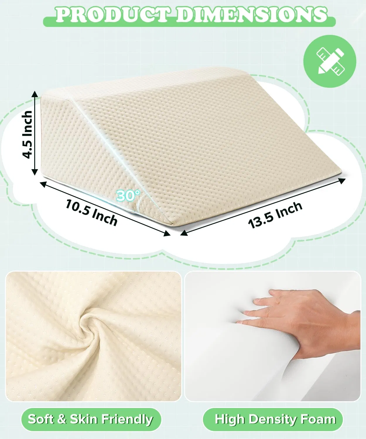 Tenderplayful OEM/ODM Baby Reflux Pillow Foam Feeding Nursing Pillow with Removable Cover