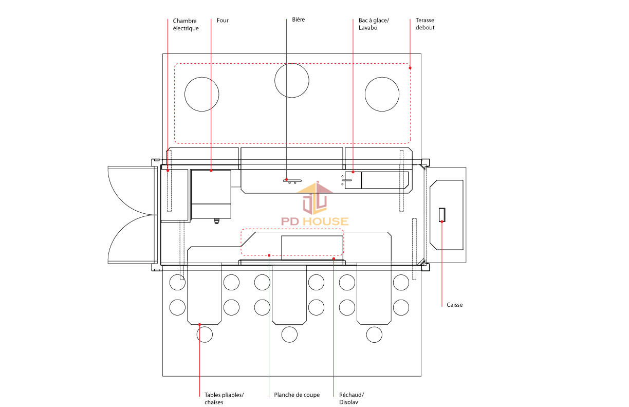 Prefab Modular Movable Shipping Container Ice Cream or Coffee Shop