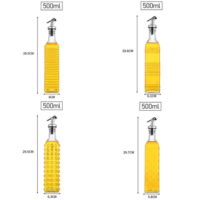 Manufacture Sale Empty 250ml Square Clear 8oz Olive Oil Glass Bottles with Metal Lids