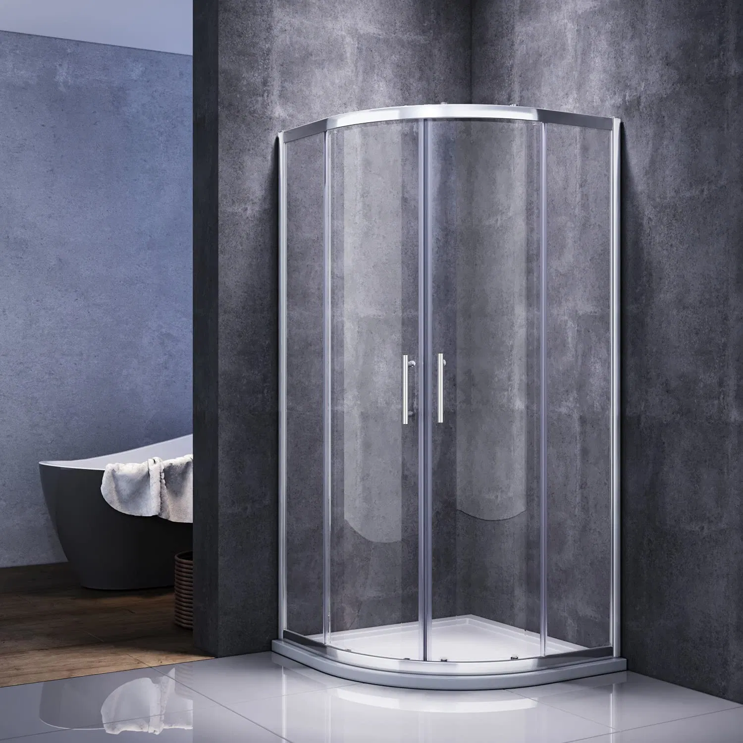 Acrylic White Center Drain for Shower Enclosure (BD-4004)