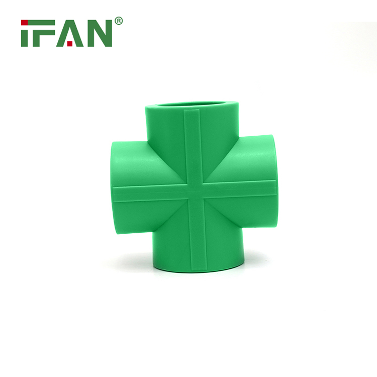 Ifan GB/T 18742 PPR Pipe Fitting 20-63mm Plastic PPR Plumbing Fittings Pn25 Cross PPR Fittings