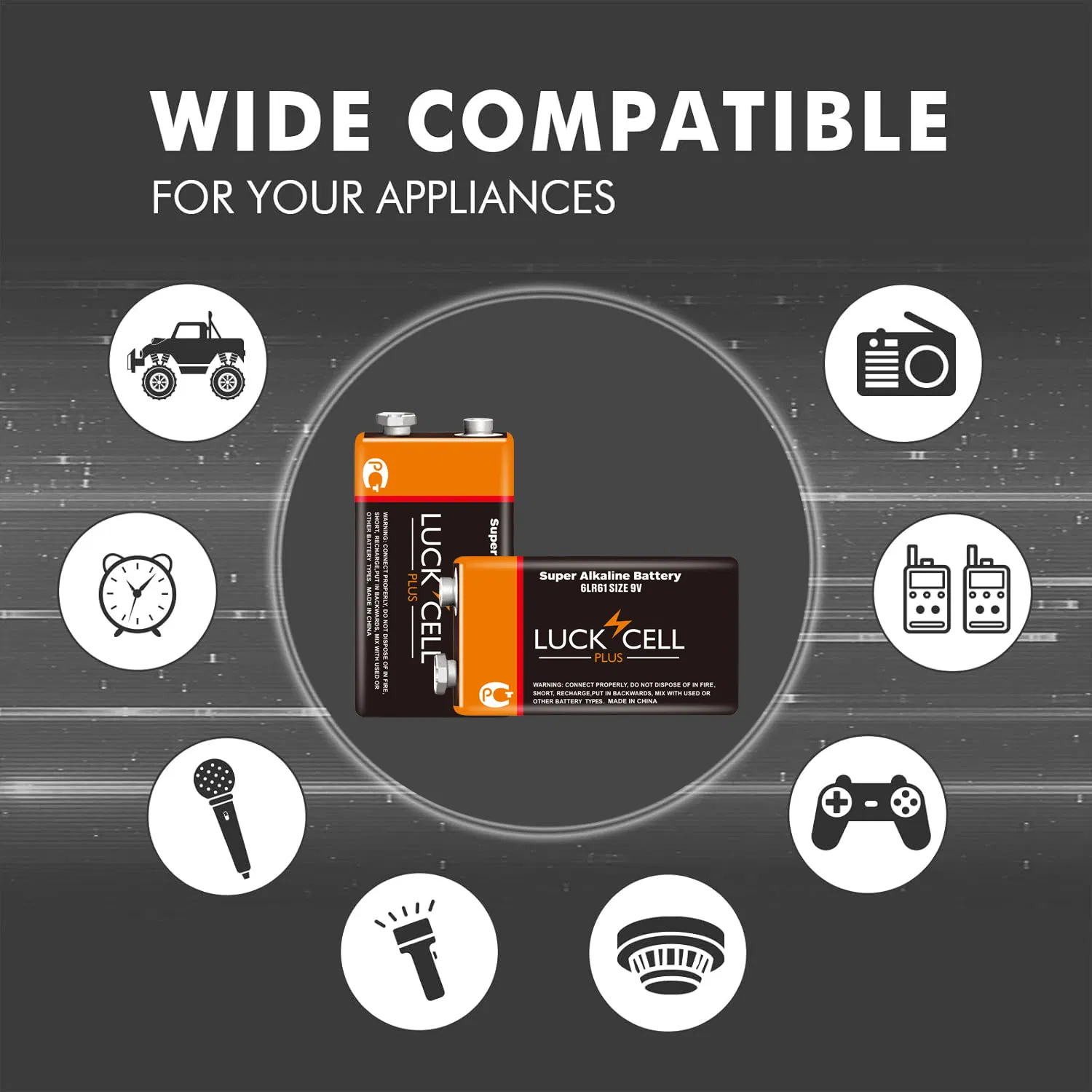 Щелочная батарейка LUCKCELL 9V 6LR61