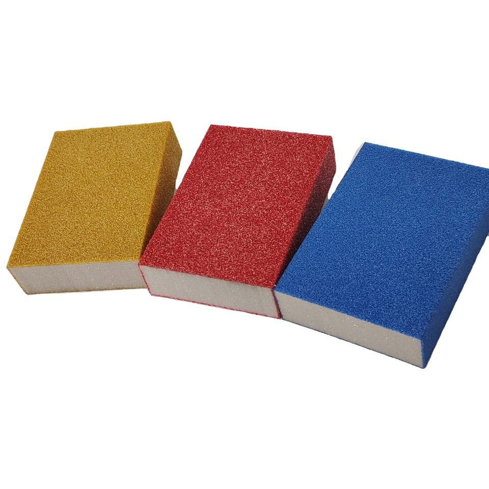 China Manufacturer Colorful 100*70*25 Aluminum Oxide Abrasive Sanding Sponge Sanding Block