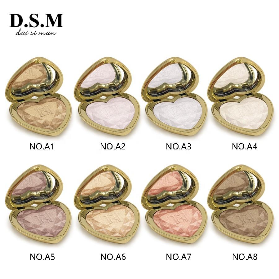 Dsm Brighten Cheek Highlight Pressed Powder Long Lasting Glow Glitter