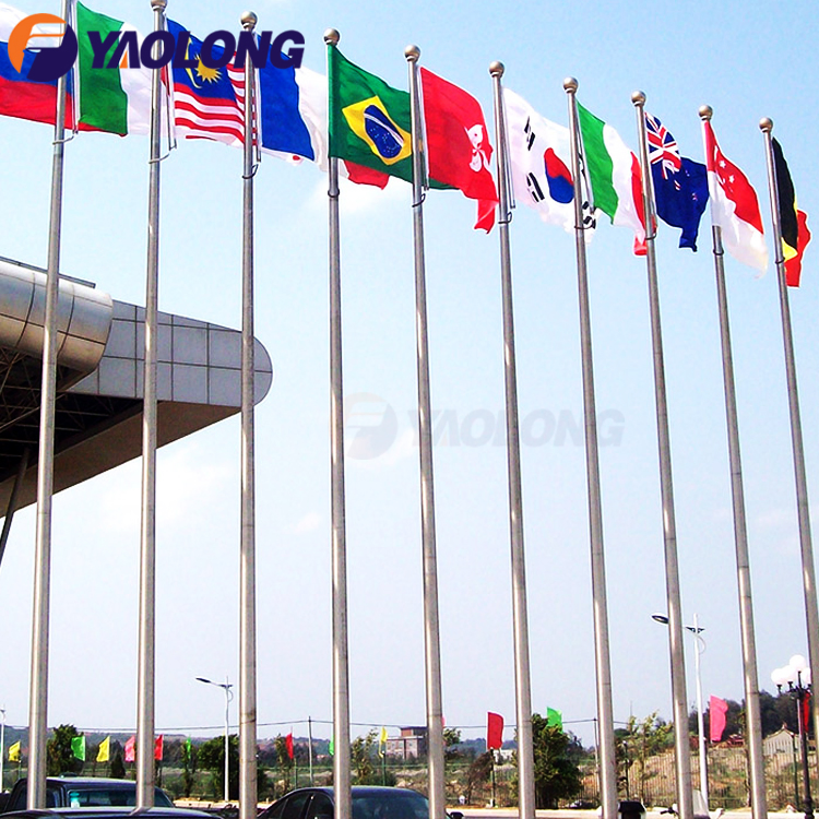 6-50m Aluminum Alloy Manual Internal Halyard Flag Pole Stainless Steel Reliable Flagpole