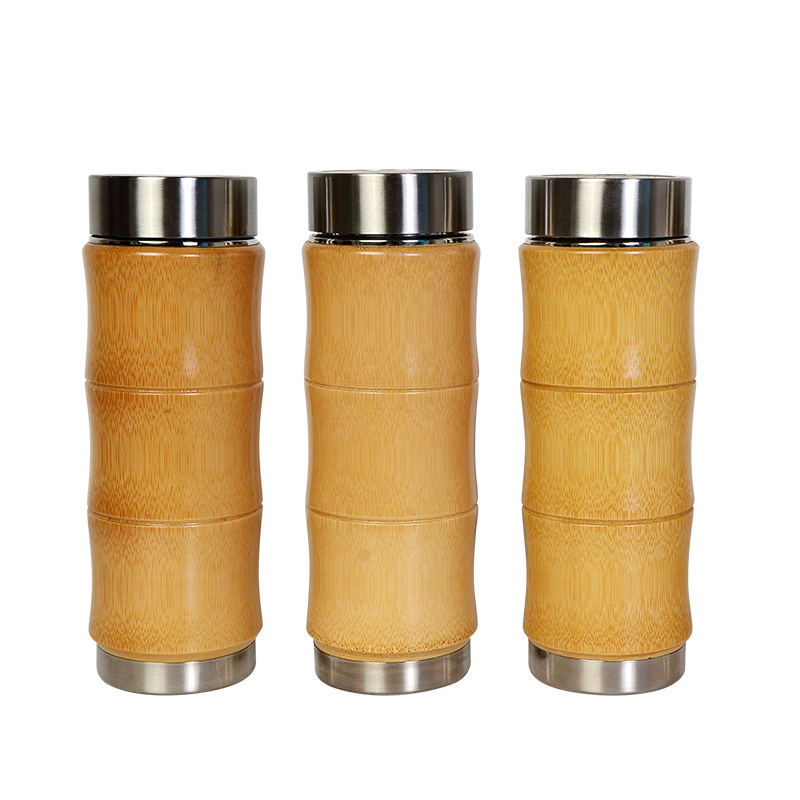 Personalised Wholesale 350ml Tumbler Eco Friendly Water Bamboo Bottle with Bamboo Lid