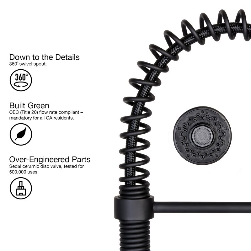 High Arch Commercial Stainless Steel Single Handle Contemporary Spring Kitchen Sink Faucet with Pull Down Sprayer