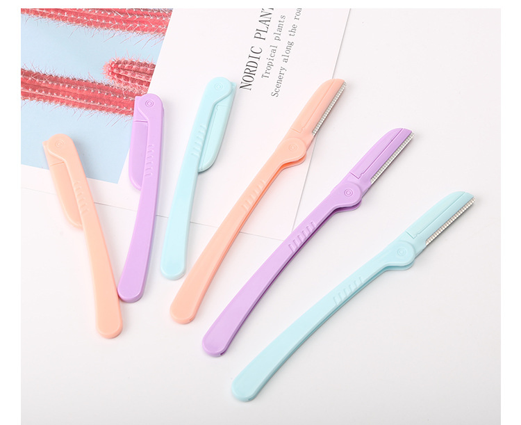 Wholesale Mix Color Shaving Knife Stainless Steel Eyebrow Razor Private Label Eyebrow Trimmer Kits