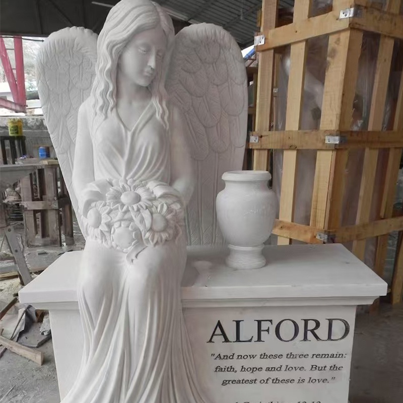 White Marble Headstone Heart Shaped Marble Tombstone Monument
