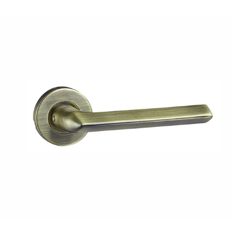 Brushed Door Lever Trim Handle Hardware/Casting Split Type Main Door Handles on Round Rose