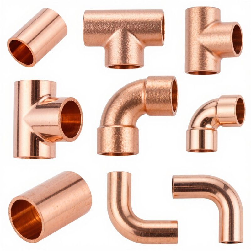 New Product 3/8" 3 Way Copper Tee Pipe Copper Press Fittings Copper Tube Tee Connector for Refrigeration HVAC Parts
