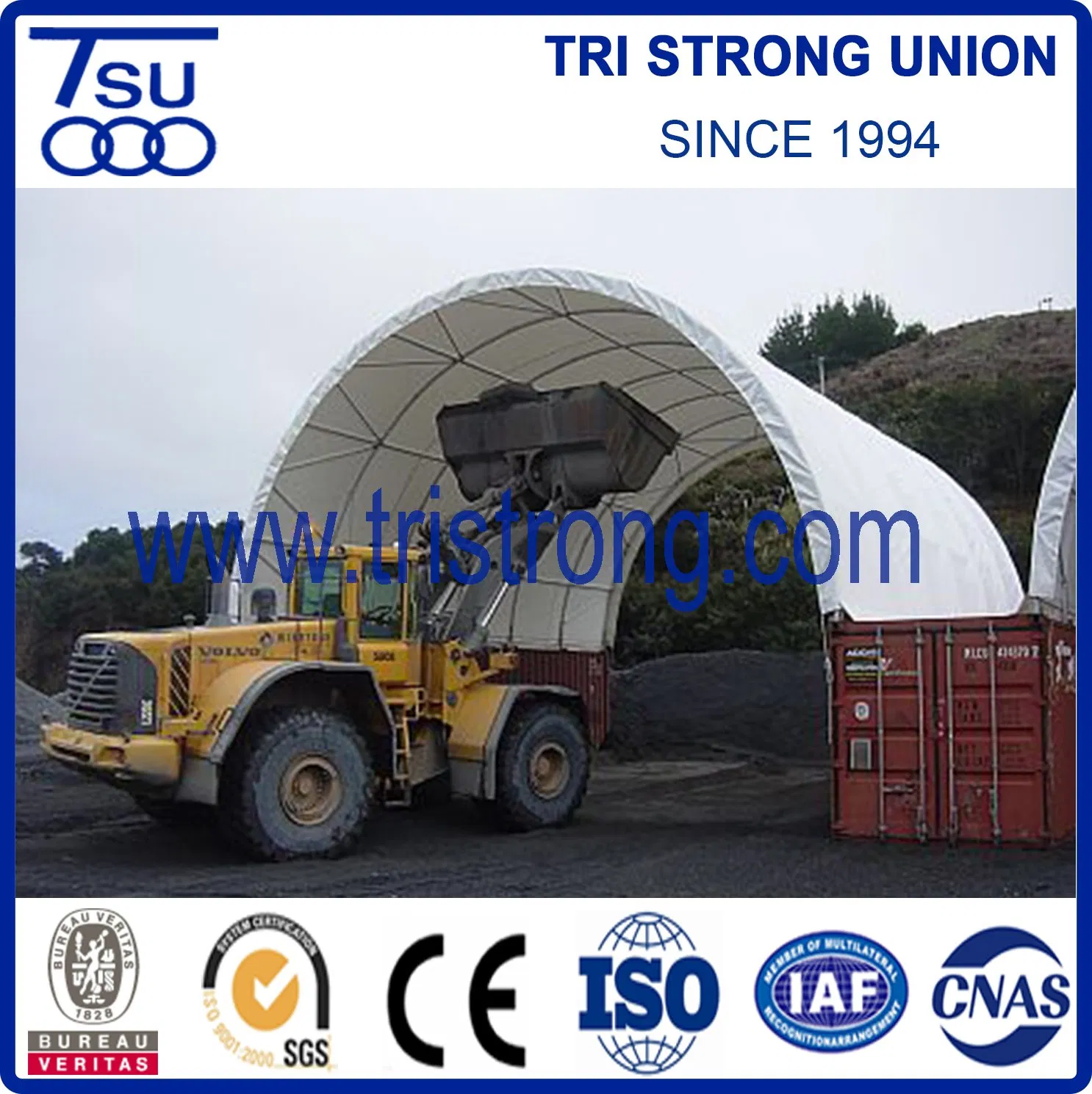 10m Span Dome Container Shelter for Storage (TSU-3340C)