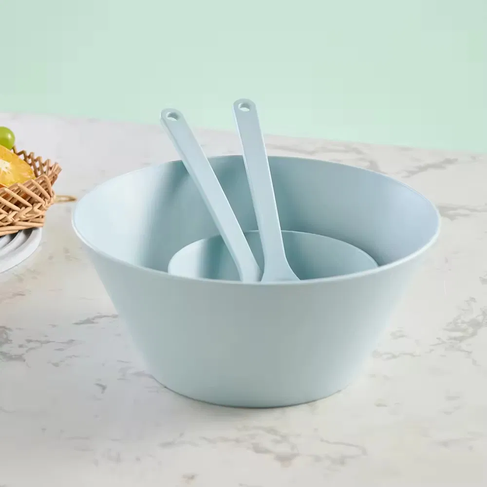 Eco-Friendly 3-Piece Plastic Melamine Salad Mixing Bowl Set