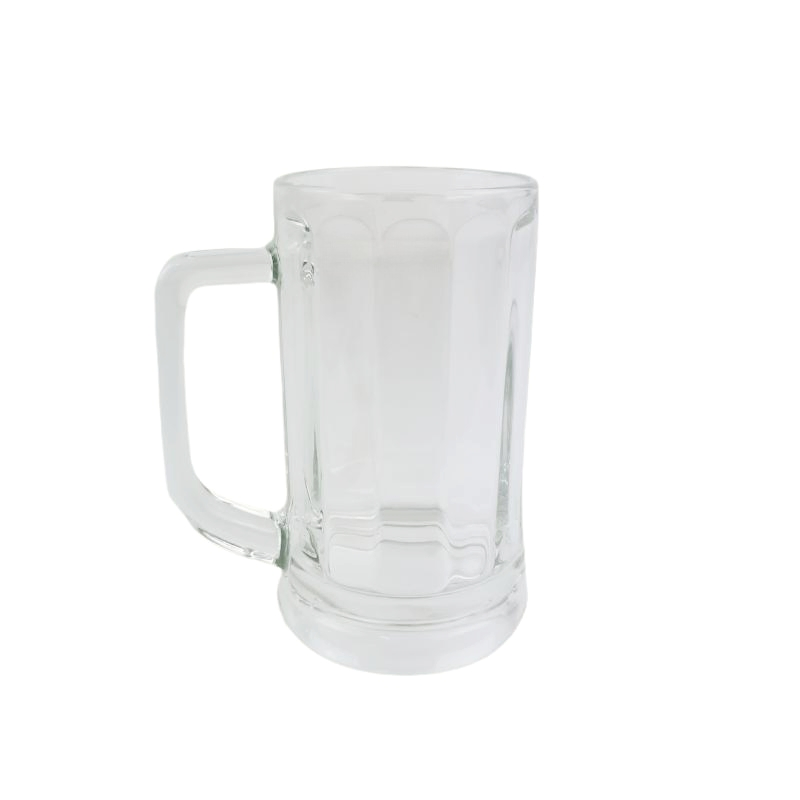 12oz Handgrip Shape Transparent Color Glass Mug
