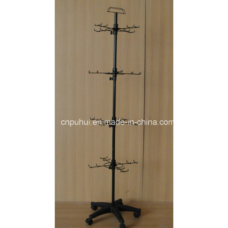 4 Tier Adjustable Floor Stand Peg Hook Prong Spinner Display (PHY2034)