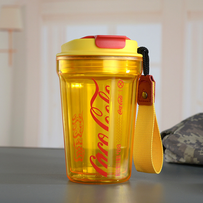 Christmas Gift 12oz Coffee Mug Reusable Plastic Coffee Cup with Lid New Design Plastic Cola Coffee Mug